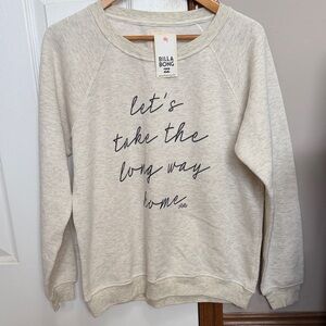 Billabong cream sweatshirt - NWT - Women’s Large